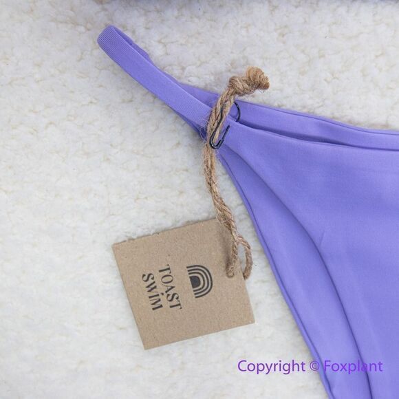 New! Set! Toast Signature One-Shoulder Bikini Top, String Bottom, purple, size M - Picture 3 of 13